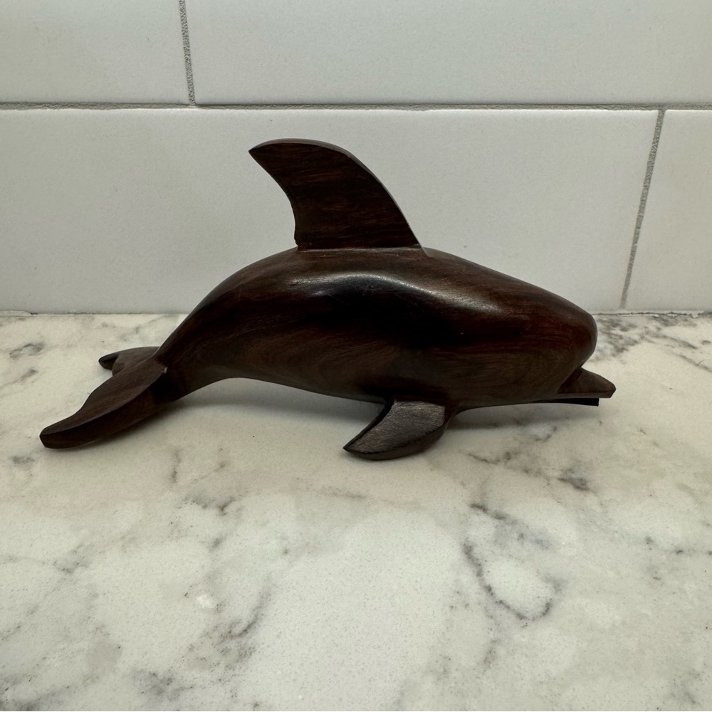 Wooden Dolphin Figurine